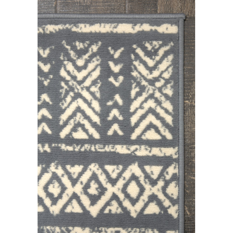 Tapis gris clair / beige Mccaleb Southwestern, Rectangle 8 pi x 10 pi