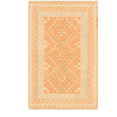 Elland One-of-a-Kind 3'3" X 5'2" New Age Wool Area Rug in Orange