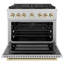ZLINE Autograph 36" Paramount Dual Fuel Range w/ 6 Burners & Champagne Bronze Accents (SDRZ-36-CB)-1091892206-1091892207-1091892209