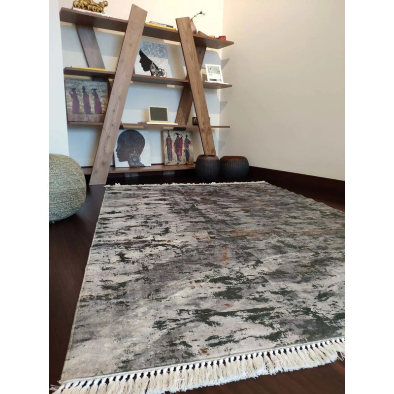 Tapis gris antidérapant Firenze, Rectangle 2 pi 7 po x 4 pi 11 po