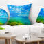 Coussin pittoresque «Seashore» bleu vert-29459883-29459880