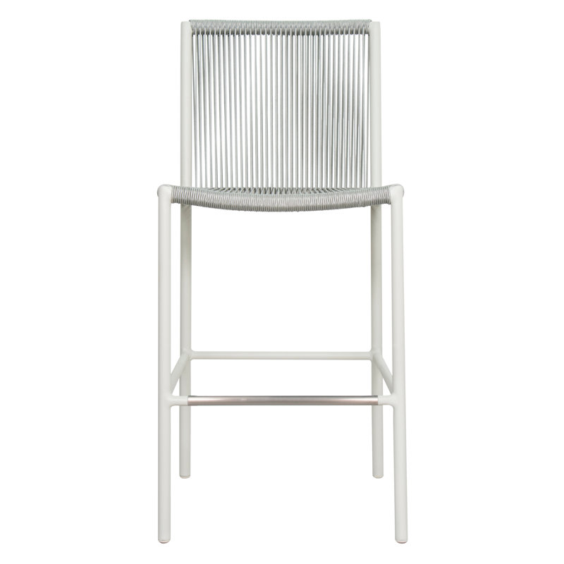 Archipelago Outdoor Bar Stool, Coconut White/Dove Gray, 26"