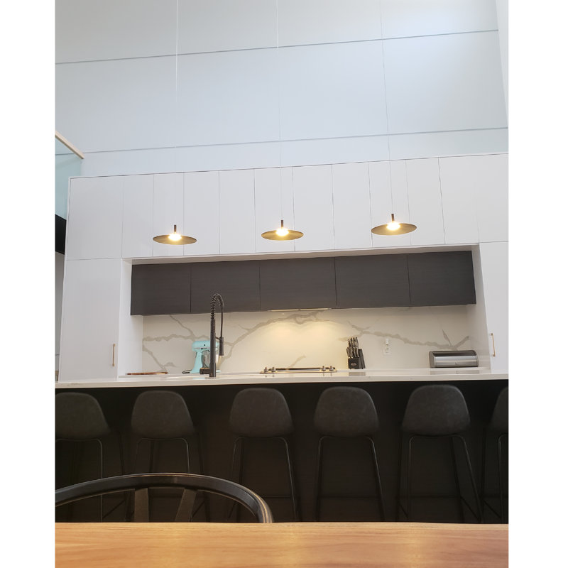 Luminaire suspendu à 1 lumière DEL Jone, Laiton brossé