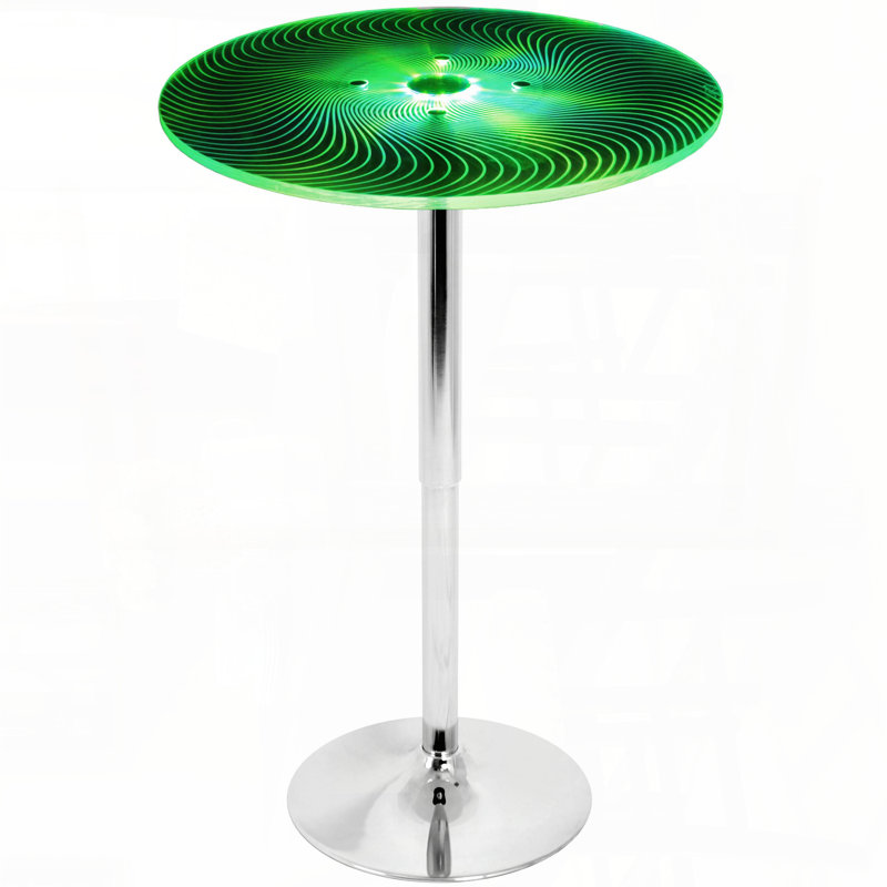 Table de bar lumineuse et réglable avec DEL multicolores