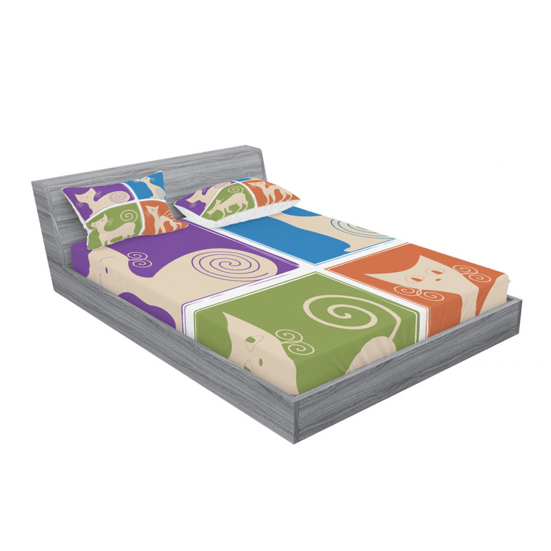 Microfiber Sheet Set, Queen Sheet Set + Fitted Sheet + 2 Pillowcases