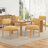 Modern Wooden Blended Linen Yellow Dining Chair-202347710