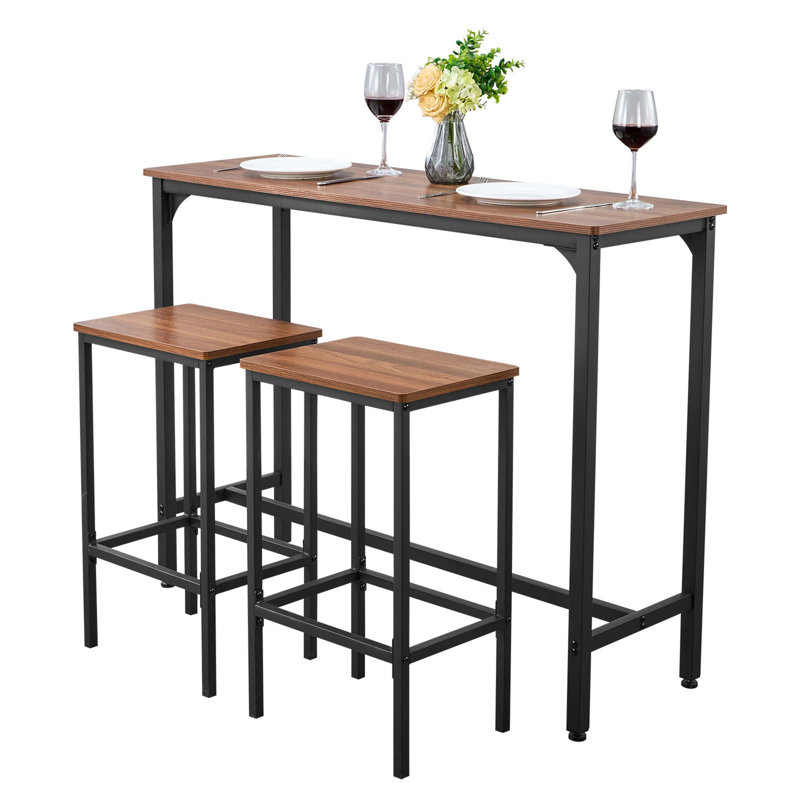 Ensemble de table de pub rustique avec deux tabourets pour des espaces compacts et un décor moderne