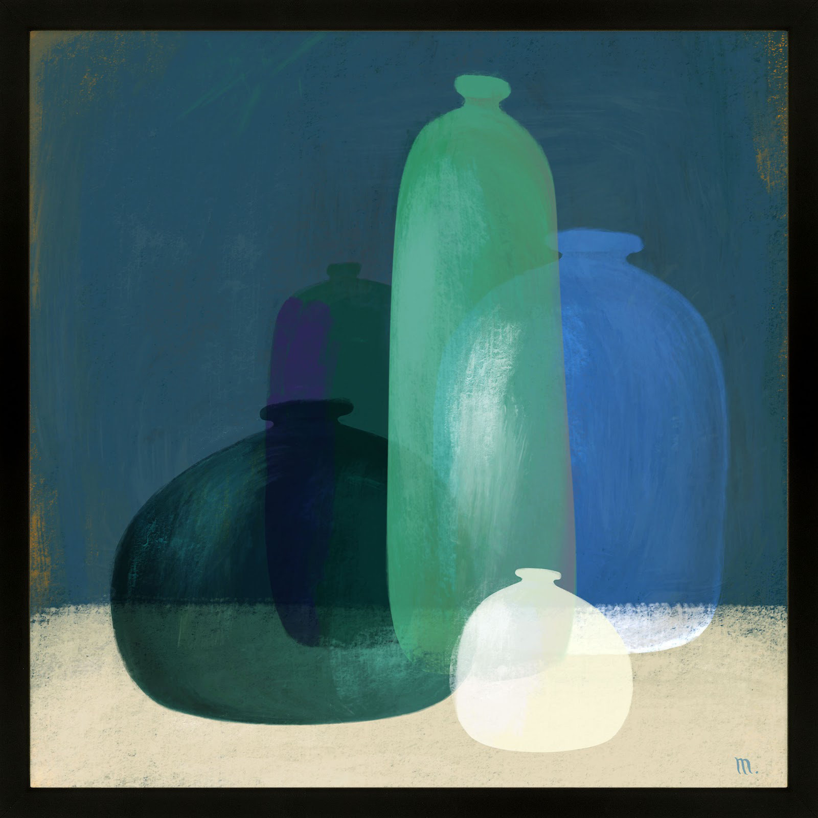 Murano Glass Vases by StudioM, Black, 44" H x 44" W x 1.25" D