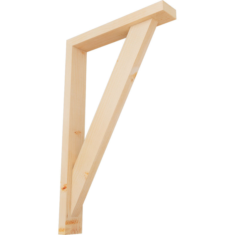 Traditional Block Bracket w/ Offset Brace, 32 x 20, 3 1/2"W Douglas Fir (Smooth)