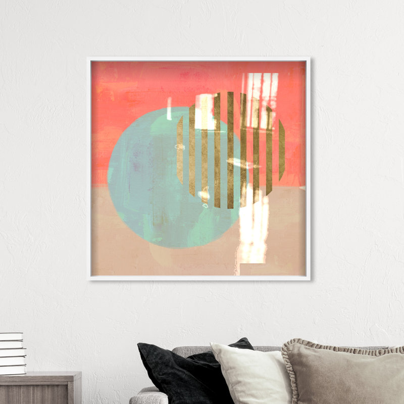 Twin Suns - impression d'art graphique, Papier encadré blanc, H 40 po x l 40 po x P 1 po