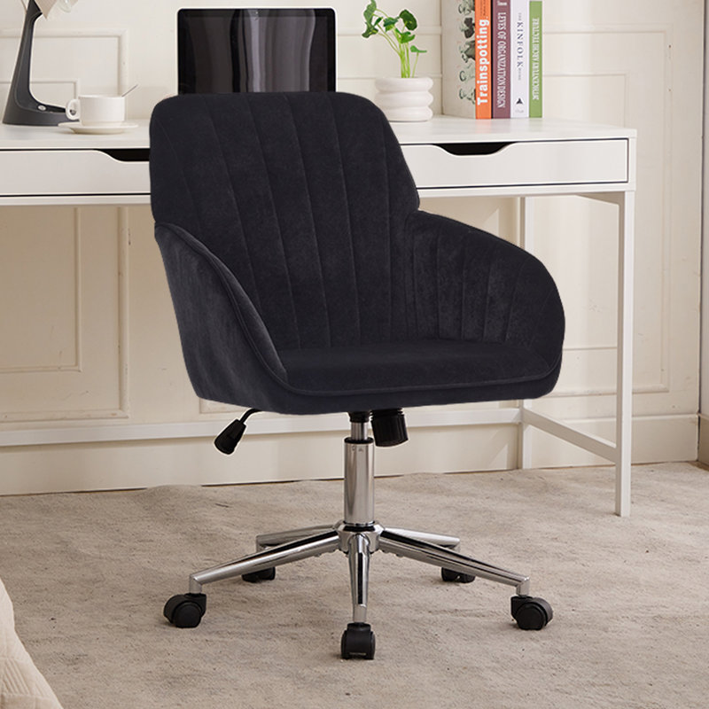 Chaise de bureau réglable TY, Noir, Argent argent