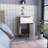 Kaia Z Nightstand , End Table, Side Table One Drawer, One Cabinet,  Four Legs, Superior Top -Pine / White-1247997302