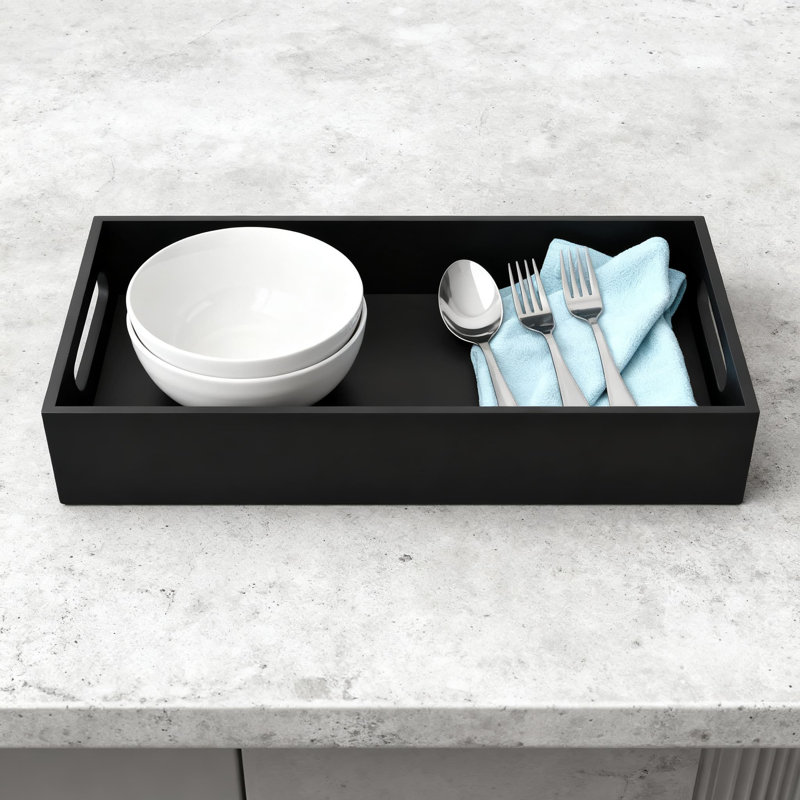 Acrylic Toilet Paper Holder With Storage, Spill-Proof Bathroom Tray With Handles For Toilet Tank Top, Multi-Purpose Vanity Organizer Tray For Home Decor