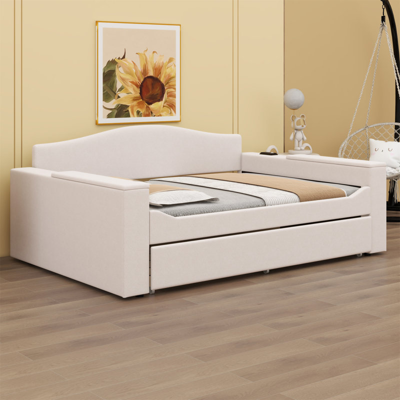 Upholstered Daybed, Full, Beige