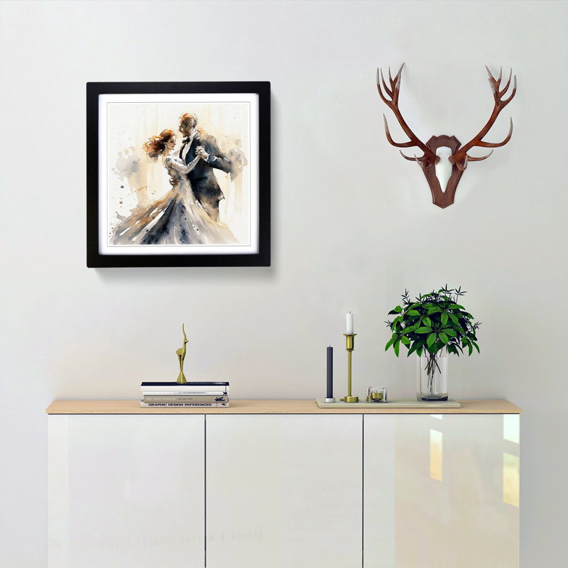 Single Picture Frame Print on Wood, Black