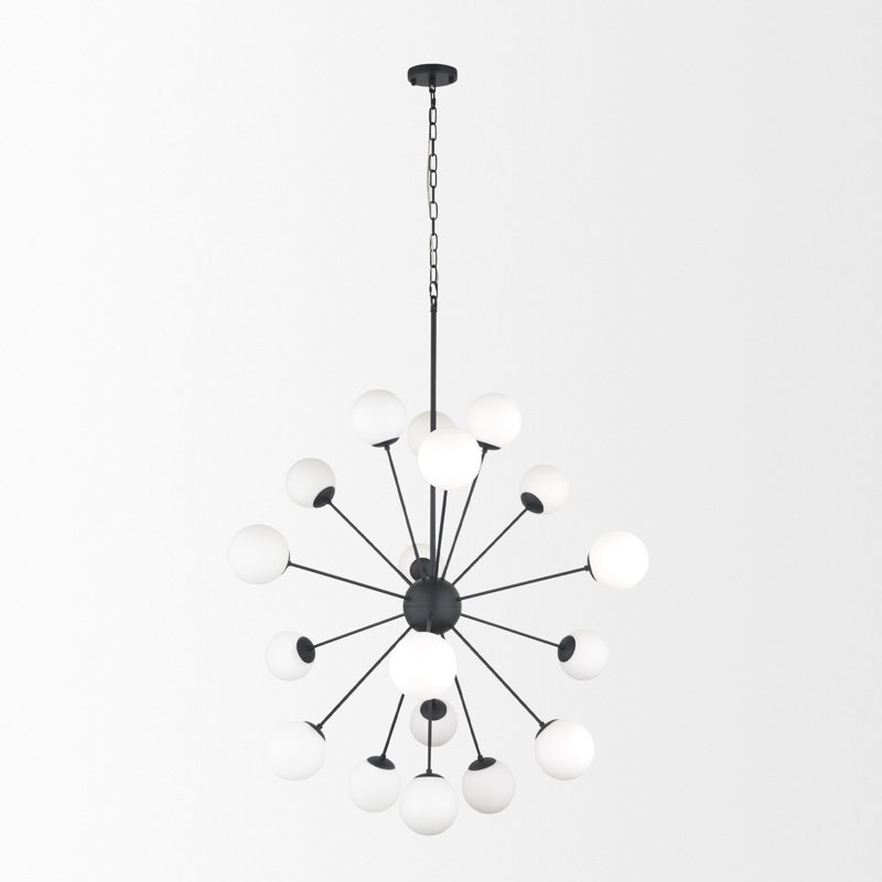 Strandquist Dimmable Sputnik Globe Chandelier, Matte Black