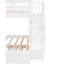 Lit superposé blanc - Lit double avec escalier, lit gigogne simple et compartiment de rangement enchanteur-349174585