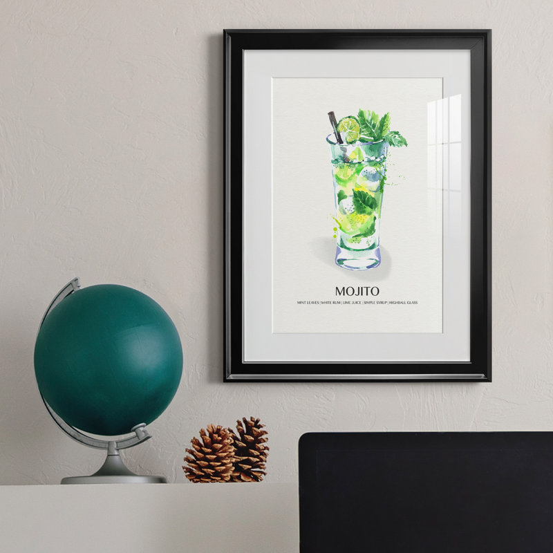 Mojito - peinture encadrée, Noir, H 22,5 po x l 30,5 po x P 1,5 po
