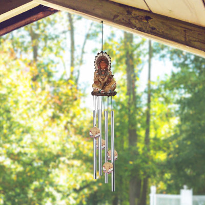 Reubin Rhealee 23" Long Guardian Angel with Children Round Top Wind Chime  Unique Gifts