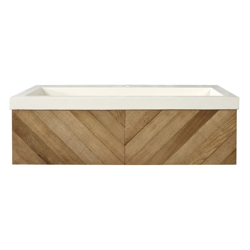 Vintner 36" Wall-Mounted Single Bathroom Vanity Set, Pearl, Chardonnay , Single Faucet Hole