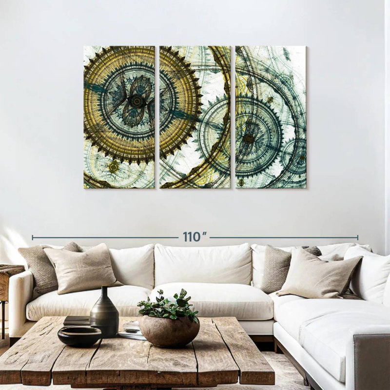 Avery Abstract Steampunk, 48" H x 74" W