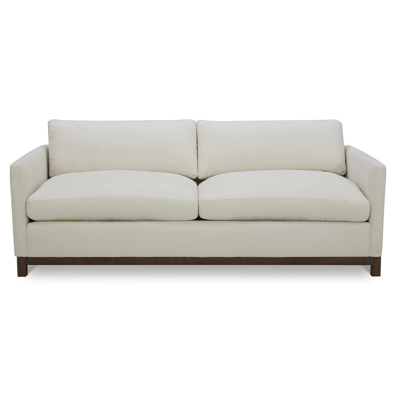 Canapé rembourré Liz, Coton Flanigan, Marron foncé, H 32,28 po x l 84,25 po x P 39,37 po