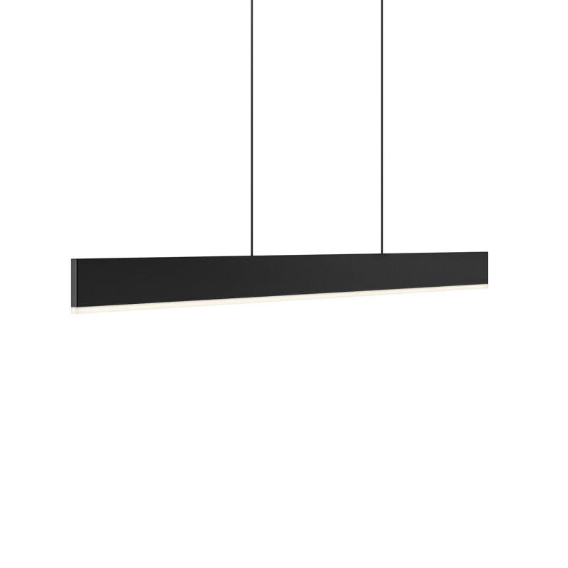 Lavery 1 - Light LED Kitchen Island Pendant, 3.12" H x 72" W x 0.5" D, Black