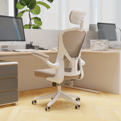 Chaise de bureau ergonomique robuste à haut dossier - Chaises de bureau confortables avec roues pivotantes et accoudoirs rabattables, appui-tête réglable et soutien lombaire pour le dos Capacité de 350 lb