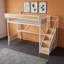 Lit mezzanine avec bureau intégré, prise de courant, éclairage DEL et garde-robe ouverte-118321465-118321467
