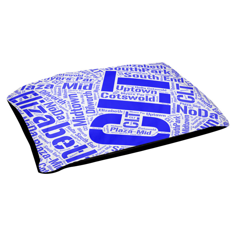 Coussin de chien « districts », Grand (l 40 po x P 30 po x H 14 po), Bleu, Charlotte