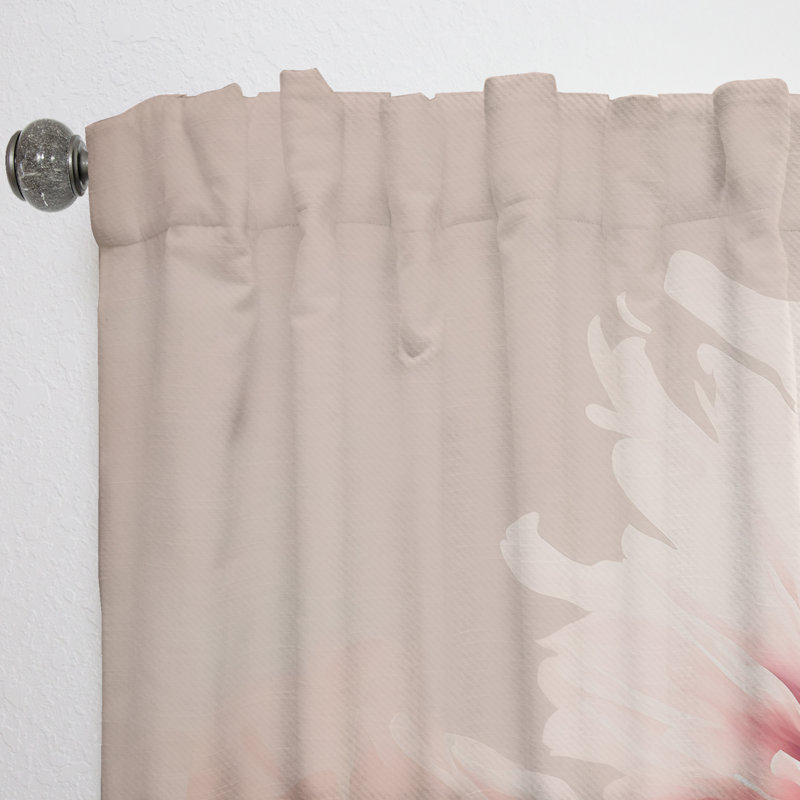Calvin - pivoine rose I - rideau moderne - velours obscurcissant - 1 panneau, L 52 po x L 90 po