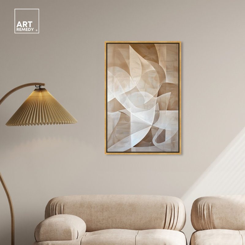 Scattered Thoughts Gold Framed Abstract Canvas Wall Art, 21" x 31"