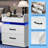 2 - Drawer Nightstand with Charging Station and LED Light,USB Ports and Outlets-678796329-678796330