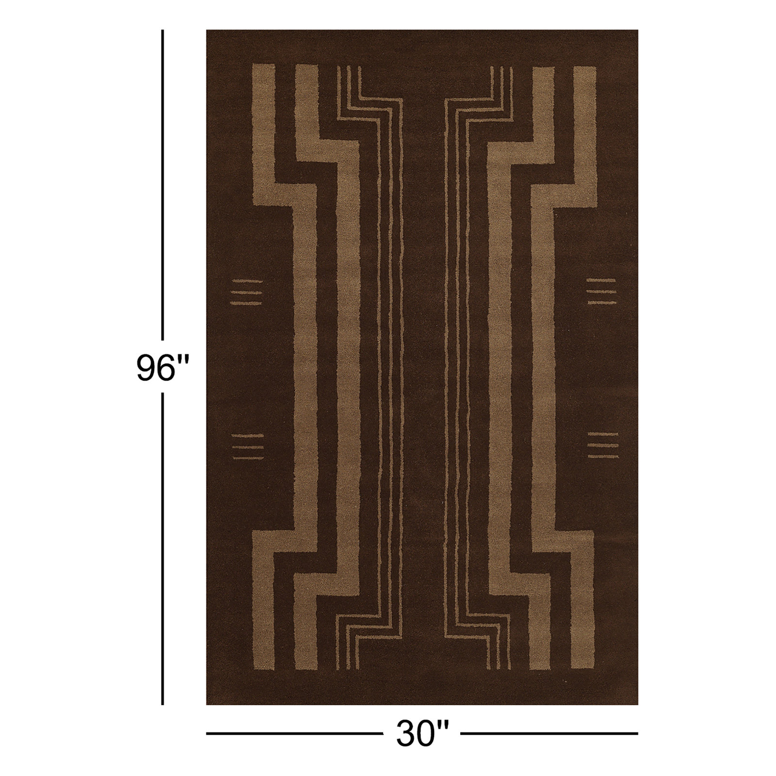 Hallum Hand-Tufted Geometric Wool Rug, Runner 2'6" x 8'