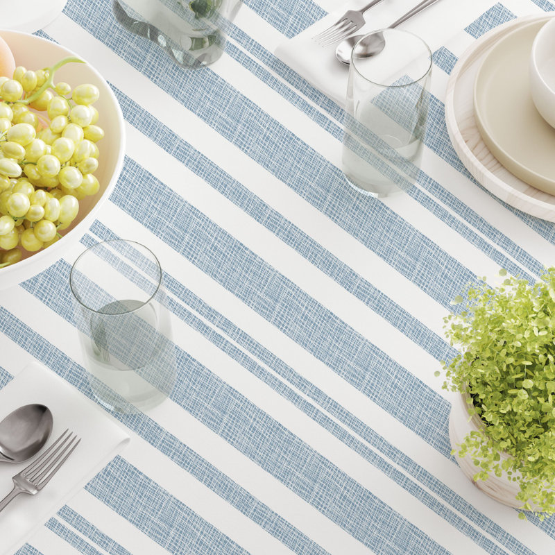Fatouaki Rectangular Striped Cotton Twill Tablecloth