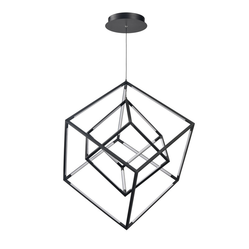 Cube Squared 17.75'' Wide Integrated LED Chandelier - Matte Black - Includes LED Bulb