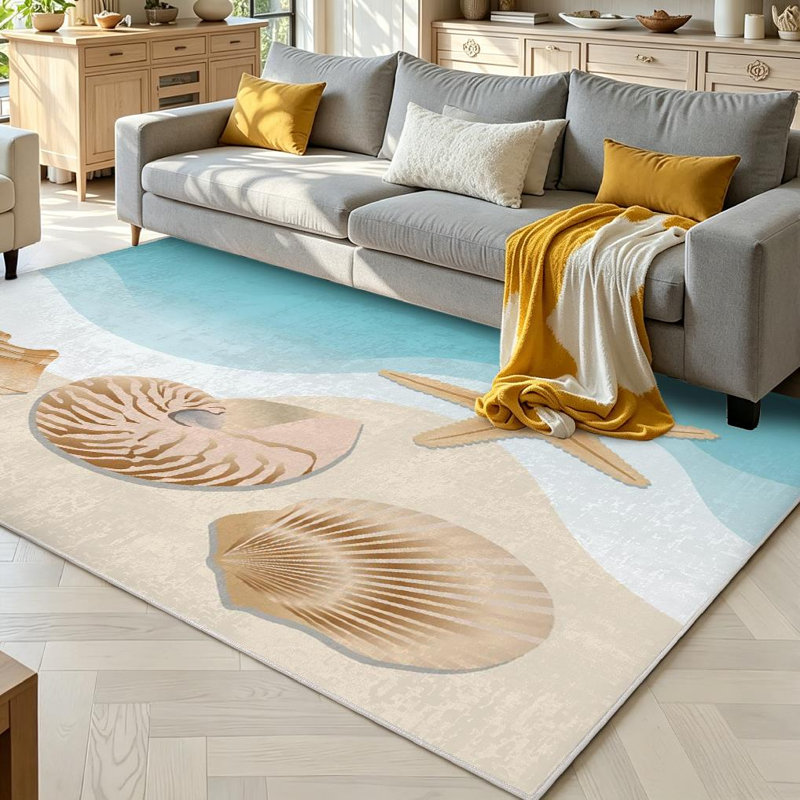 Tapis d'intérieur transparent Sea Star, Rectangle 71 po x 98 po