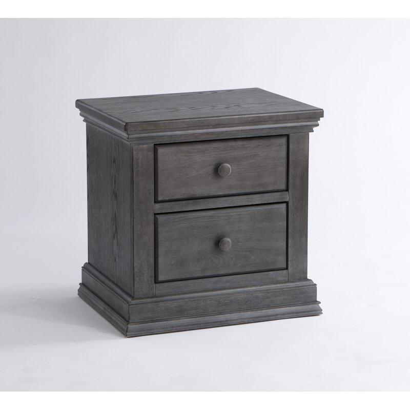 Edaline 24'' W Solid Wood Nightstand, Granite