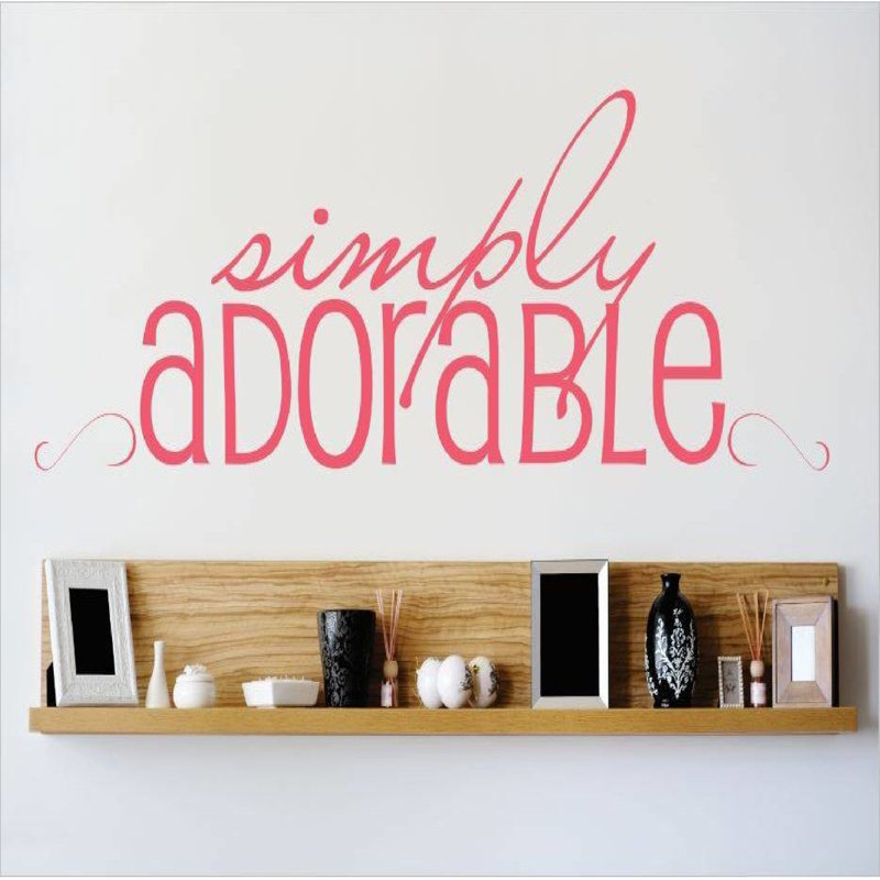 Décalcomanie murale simplement adorable, Rose, H 10 po x l 40 po x P 0,16 po