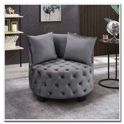 Tufted Upholstered Swivel Chair