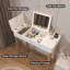 Vanity Mirror With Lights and Solid Wood Legs and Flip-Up High Definition Mirror