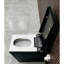 Toilette intelligente pour salle de bain avec réservoir intégré, chasse d'eau automatique, siège chauffant, télécommande, affichage à DEL, fonction carrée noire-124887485