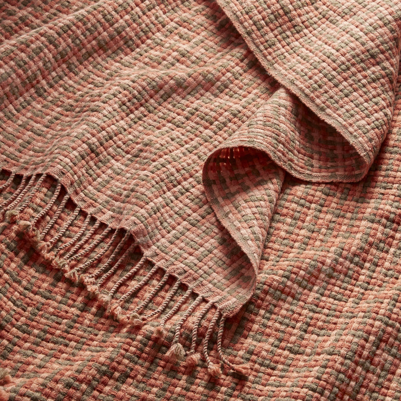 Chaperone Hand Woven Throw Blanket, Orange