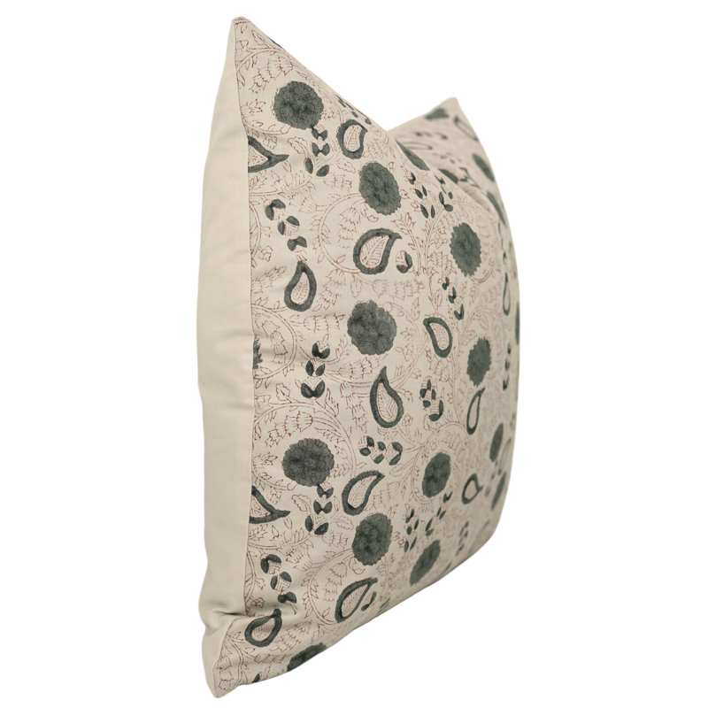 Ensemble de 4 coussins décoratifs Fabividine Boho, satin de coton (Gopi, bleu), H 18 po x l 18 po