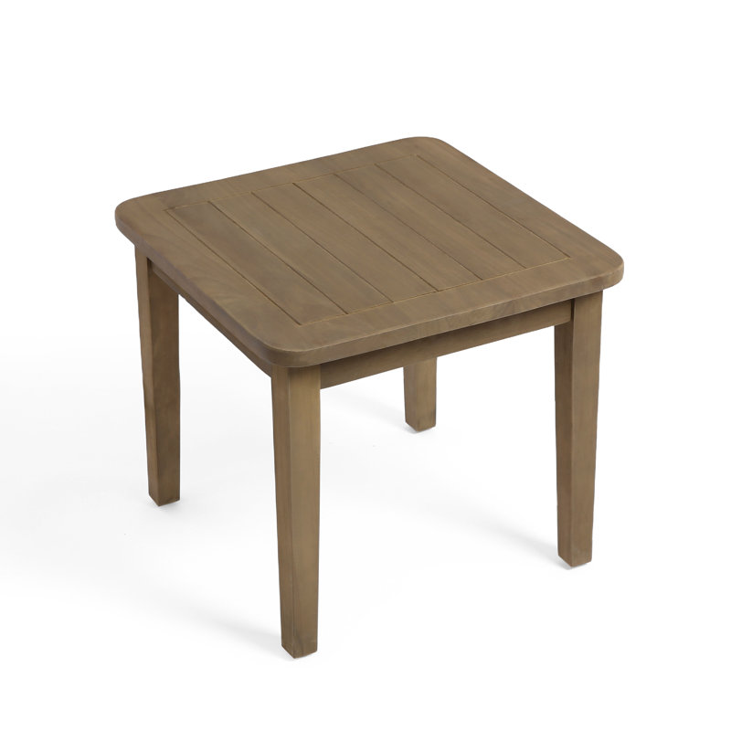 Solid Wood Teak Outdoor Side Table, Brown