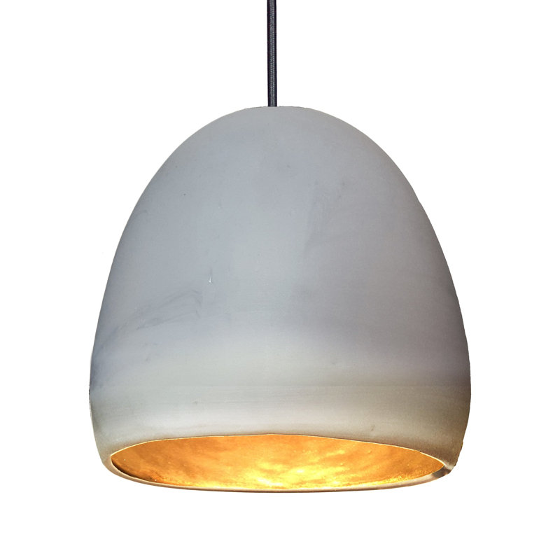 1 - Light Pendant, Matte Black, LED, Matte Gray/Brass