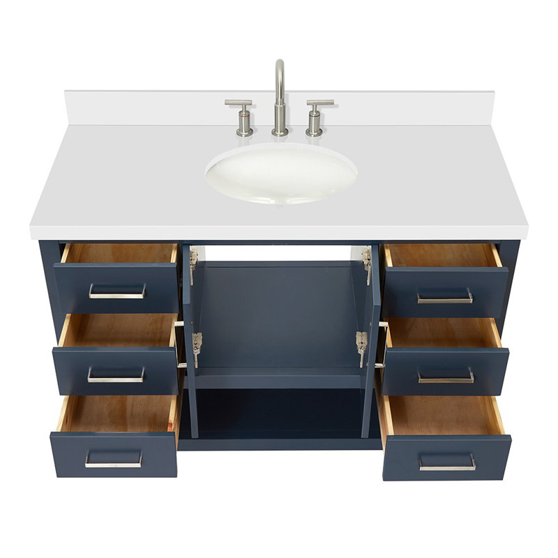 Magnolia Bath Vanity Rectangular Basin S049SWQ, Midnight Blue, Oval