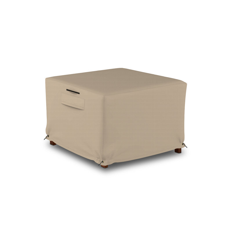 Housse de protection pour terrasse haute densité imperméable pour repose-pieds rectangulaire avec rangement, Beige