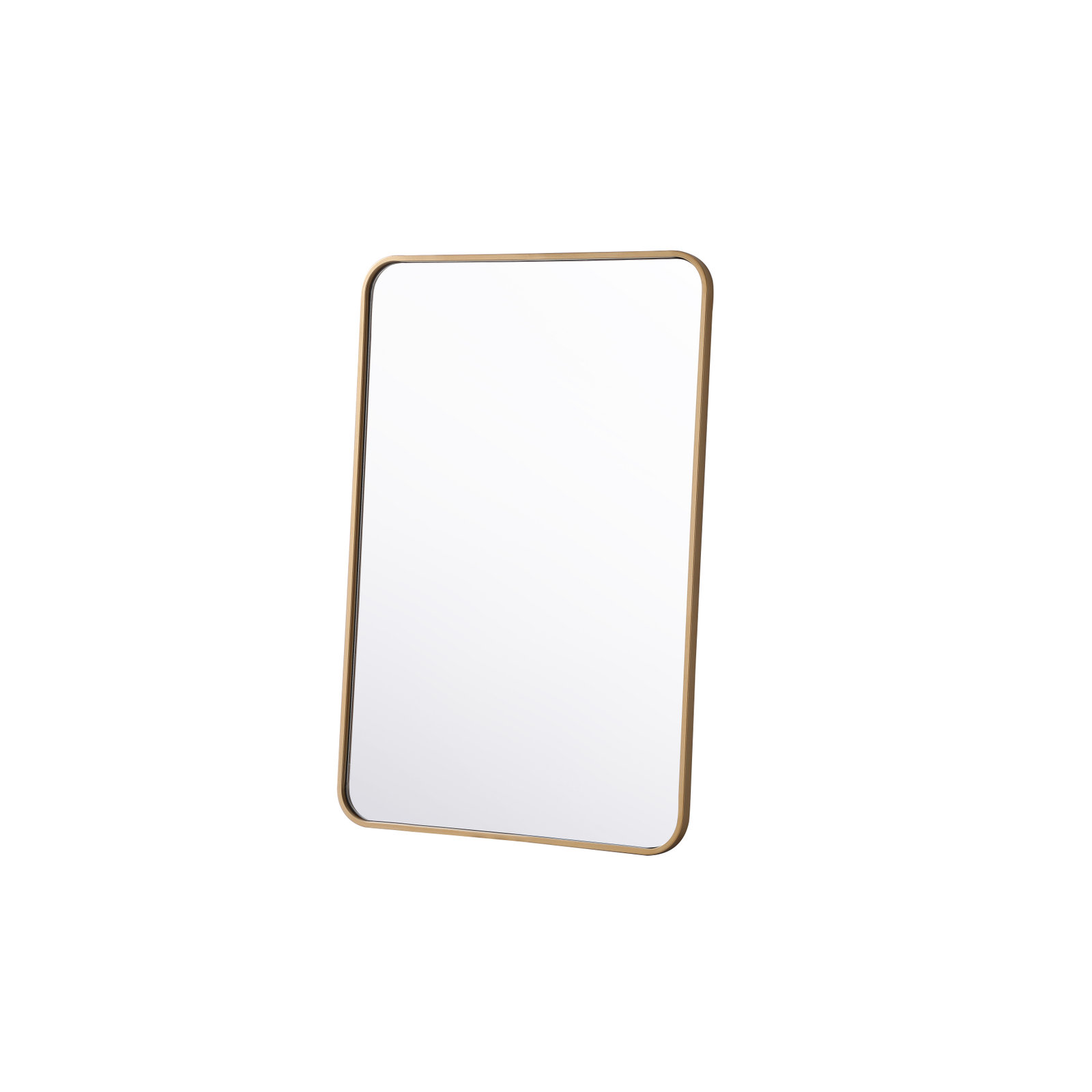 Sabine Metal Rounded Rectangle Wall Mirror, Brass, 36" x 24"