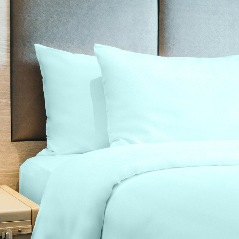 Ensemble de draps en micro-fibre, Turquoise, Ensemble de draps pour taille de lit grand avec un